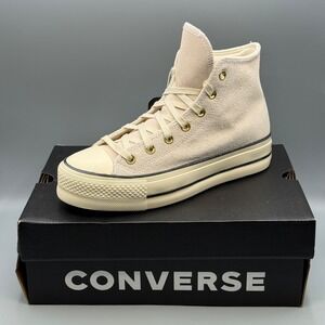 Converse Women's 8 Sneakers Platform Pink Leather Suede Hi Top CTAS Lift A13823C